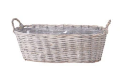 Kurv Edith Med Håndtak - Lengde 65 Cm, Grå