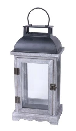 Lanterne Viktor - Høyde 33 Cm, Grå