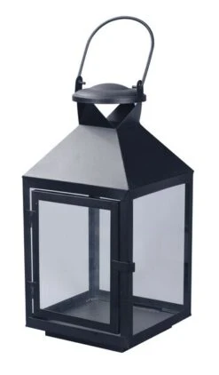 Lykt Leon - Høyde 24 Cm, Svart