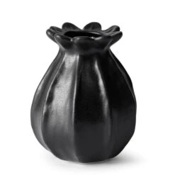 Vase Poppy - Høyde 11 Cm, Svart