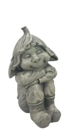 Dekorativ Nisse Hugo - Høyde 24 Cm, Grå