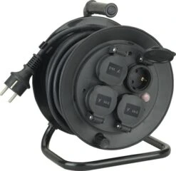 Kabeltrommel - Lengde 15 M, Svart