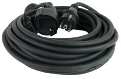 Skjøteledning Utendørs - Lengde 25 M, Svart