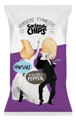 Sørlandschips Verdens Tynneste Havsalt & Ellevill Pepper - Flerfarget