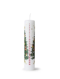 Kalenderlys - Høyde 25 Cm, Hvit