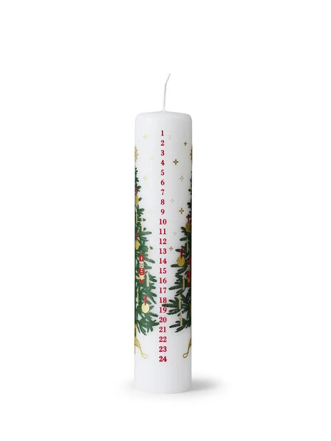 Kalenderlys - Høyde 25 Cm, Hvit