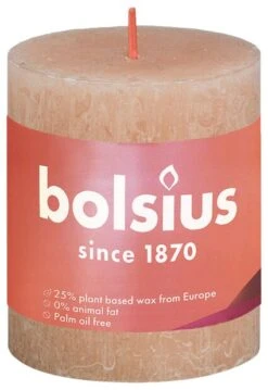 Bolsius Kubbelys Rustic - Høyde 8 Cm, Rosa