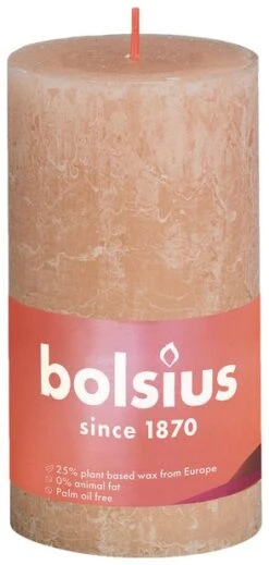 Bolsius Kubbelys Rustic - Høyde 13 Cm, Rosa