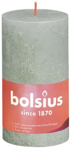 Bolsius Kubbelys Rustic - Høyde 13 Cm, Grønn