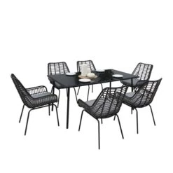 Spisegruppe Livorno - 6 Sitteplatser, Svart