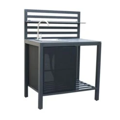 Oppvaskbenk Utekjøkken Verona - Lengde 90 Cm, Svart