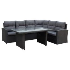 Loungesett Alicante - 5 Sitteplatser, Svart