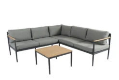 Hjørnesofa Med Bord Derio - 4 Sitteplatser, Grå