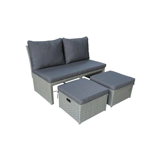 Balkongsofa Hannover - 2 Sitteplatser, Grå