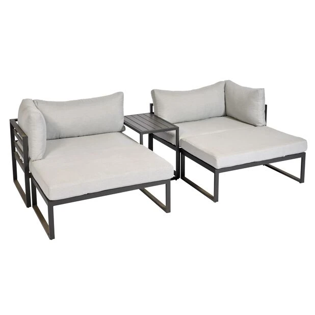 Loungesofa Med Bord Wexford - 3 Sitteplatser, Svart - Bilde 5