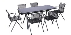 Spisegruppe Modena - 6 Sitteplatser, Svart