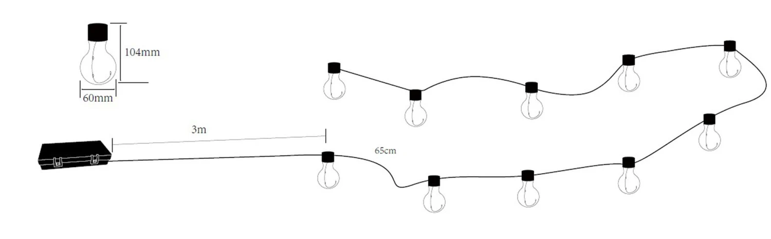 Batteridrevet LED-lyslenke Linda - Svart - Bilde 6