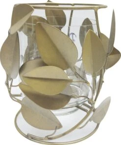 Lykt Leaf Brass 12 TenderFlame - Messing