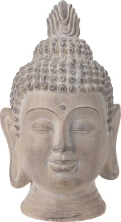 Skulptur Buddha - Høyde 46 Cm, Offwhite