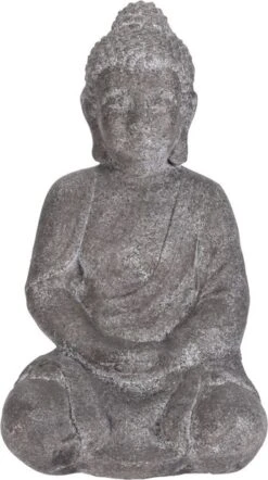 Dekorasjon Buddha - Høyde 49 Cm, Grå