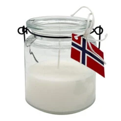 17. Mai Lys I Glass - Ø8 Cm, Hvit