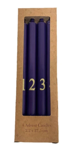 Adventslys Kronelys - 4 Pk, Lilla