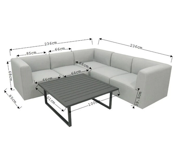 Loungesett Cartago - 4 Sitteplatser, GrÄ - Bilde 2