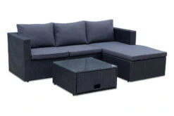 Loungesett Alenya - 3 Sitteplatser, Svart