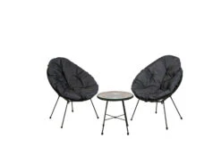 Kafésett Milano - 2 Sitteplatser, Grå