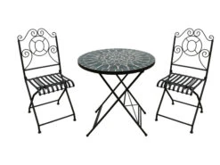 Caféset Marokko Mosaic - 2 Sitteplatser, Svart