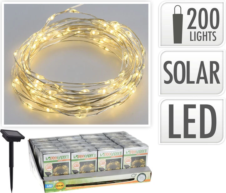 Solcelledrevet Lyslenke LED 200 - Lengde 10 M