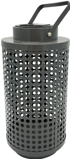 Solcellelykt - Høyde 28 Cm, Grå