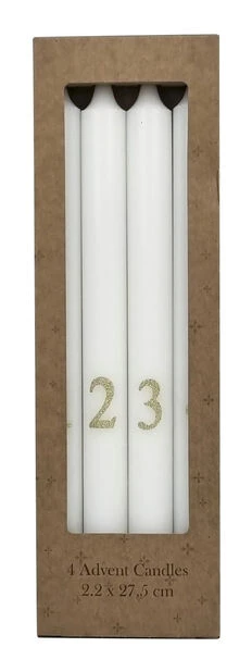 Adventslys Kronelys - 4 Pk, Hvit
