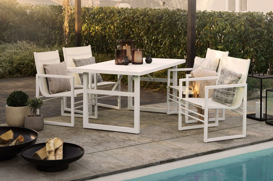 Spisegruppe Opera - 4 Sitteplatser, Hvit - Bilde 2