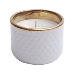 Duftlys I Keramikkrukke - Høyde 7 Cm, Hvit