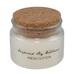 Duftlys I Glass Bomull - Ø9 Cm, Transparent