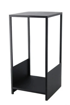 Vedstativ Kvadratisk - Høyde 55 Cm, Svart