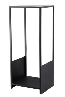 Vedstativ Kvadratisk - Høyde 75 Cm, Svart